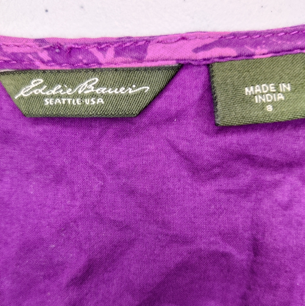 Eddie Bauer Purple floral midi dress size 8 - Picture 4 of 4